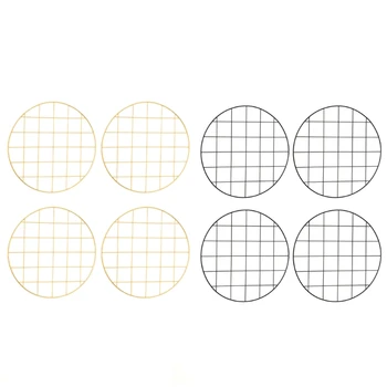 

4pcs Round Mesh Grid Wall Photo Postcards Display Organizer DIY Pictures Frame 77UD