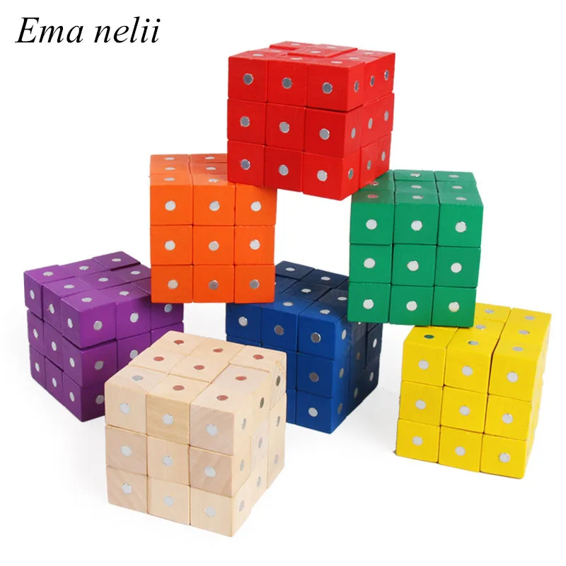 magnetic wooden building blocks