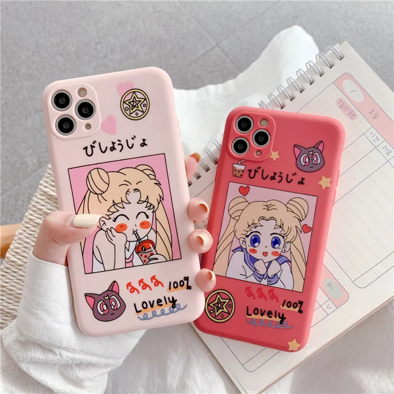 Cartoon Sailor Moon Simple Phone Cases For iPhone 11 Pro MAX Case Liquid Silicone Cover Case For iPhone 6 S 7 8 Plus X XS Max XR Cartoon Sailor Moon Simple Phone Cases For iPhone 11 Pro MAX Case Liquid Silicone Cover Case For iPhone 6 S 7 8 Plus X XS Max XR