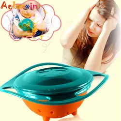 Baby  Feeding Universal Gyro Bowl Children Rotary Balance 360 Rotate Spill-Proof Solid Feeding Dishes Learning Dinnerware Bowls