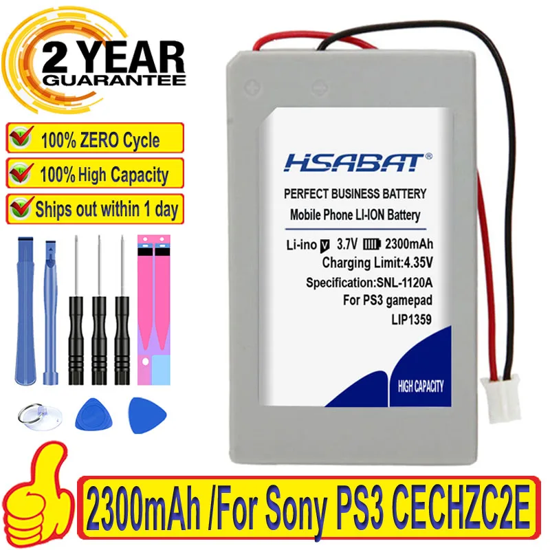 Аккумулятор HSABAT 100% мА · ч для Bluetooth-контроллера Sony PS3 LIP1359 2300 оригинал | Электроника