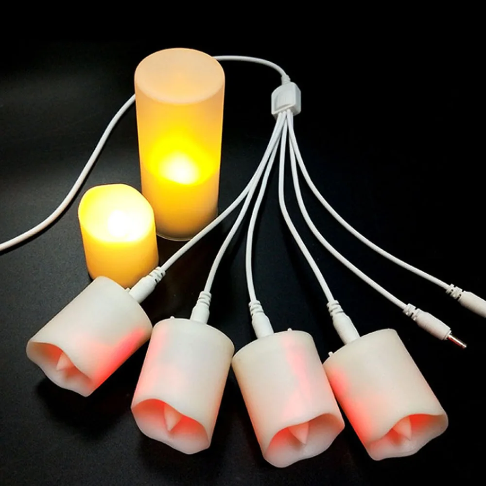 Lampe chauffe-plat LED portable, lampe de nuit aste USB DC, blanc chaud,  éclairage rigourde fête de mariage à domicile, 6 pièces, ci-après les -  AliExpress