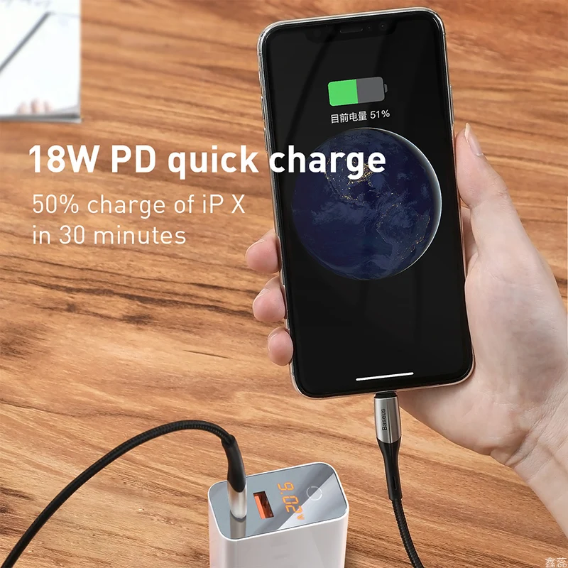 Зарядный кабель usb c к Lightning PD для iPhone xs max xr 8 7 6s plus 5 11 apple ipad pro зарядное устройство 18 Вт короткое 0,5 м 2 м
