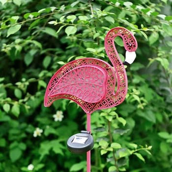 

Solar Flamingo Garden Lights For Outside Metal Yard Stake Lights for Lawn Pathway Patio Courtyard Gardon Decorations