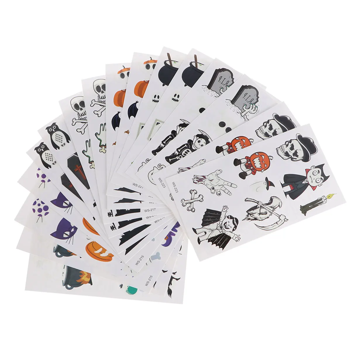 

16 Pcs Luminous Tattoos Halloween Elements Cute Cartoon Art Stickers Decorative Stickers Tattoo Stickers for Banquet Party Home