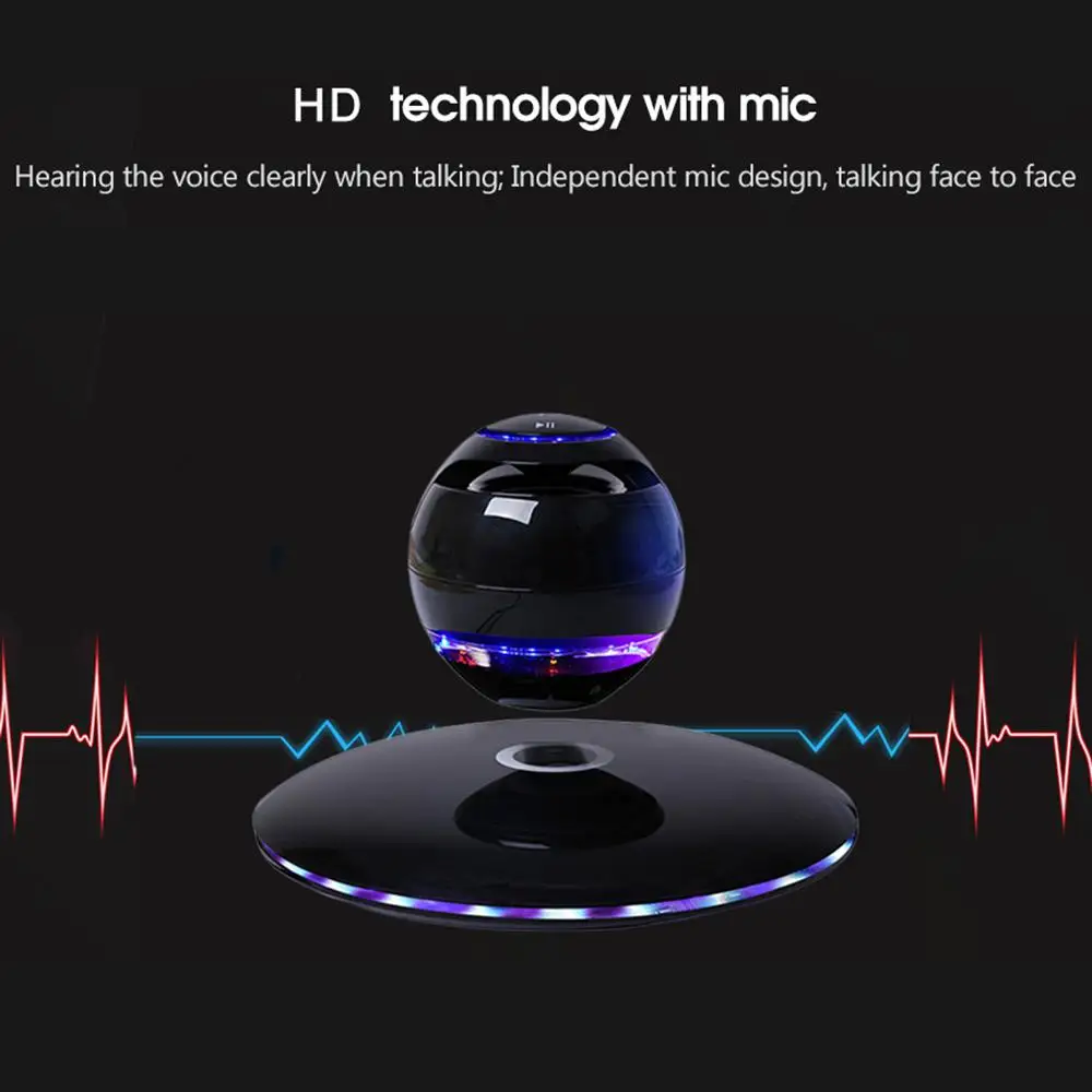 Новая магнитная левитация 3D Bluetooth динамик вращающийся с красочным Светодиодный поддержка для iOS Android телефон Hands-free Звонки