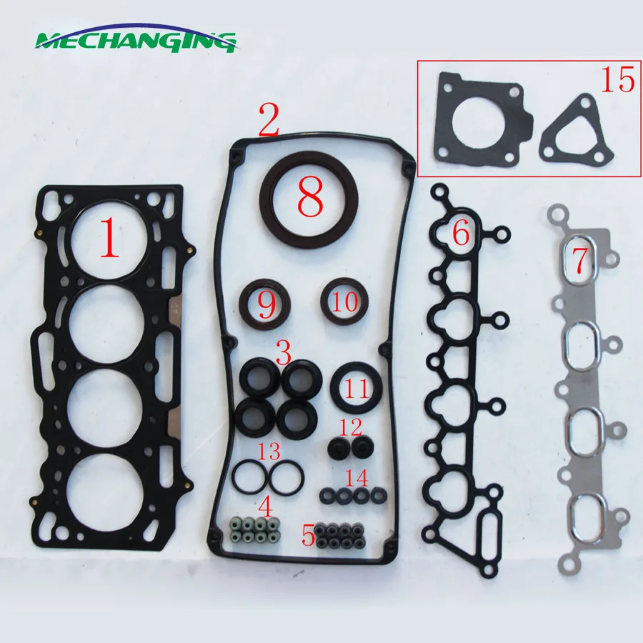 4G18 Engine Rebuilding Kits Engine Car Spare Parts metal Full Gasket Set For MITSUBISHI LANCER LING DOHC Gasket SE000356