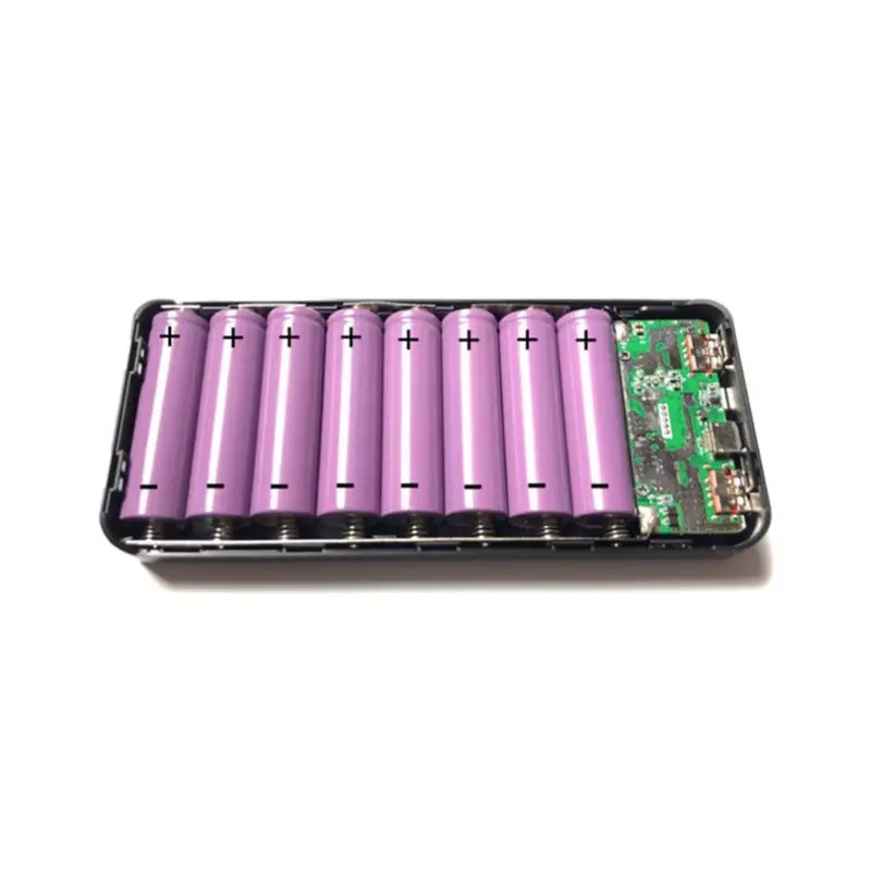 Двойной usb type-C power Bank Shell DIY Kit 20000mAh 8x18650 зарядное устройство чехол Micro USB порт для принадлежности для мобильного телефона