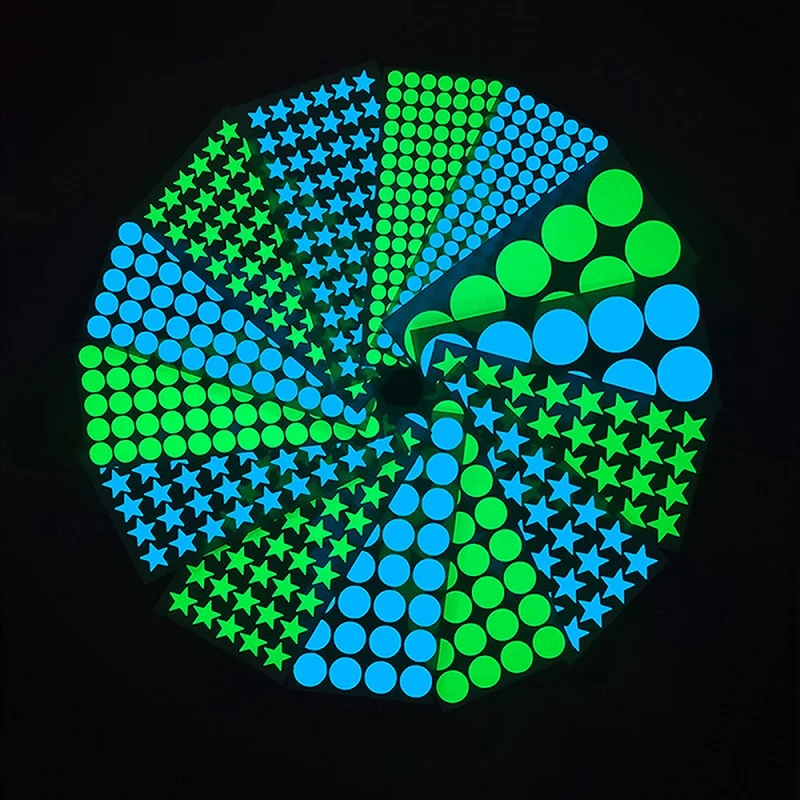 Dots Stars Glow In The Dark Wall Stickers For Kids Rooms Fluorescent Wall Decals Bedroom Ceiling Home Decor Luminous Stickers