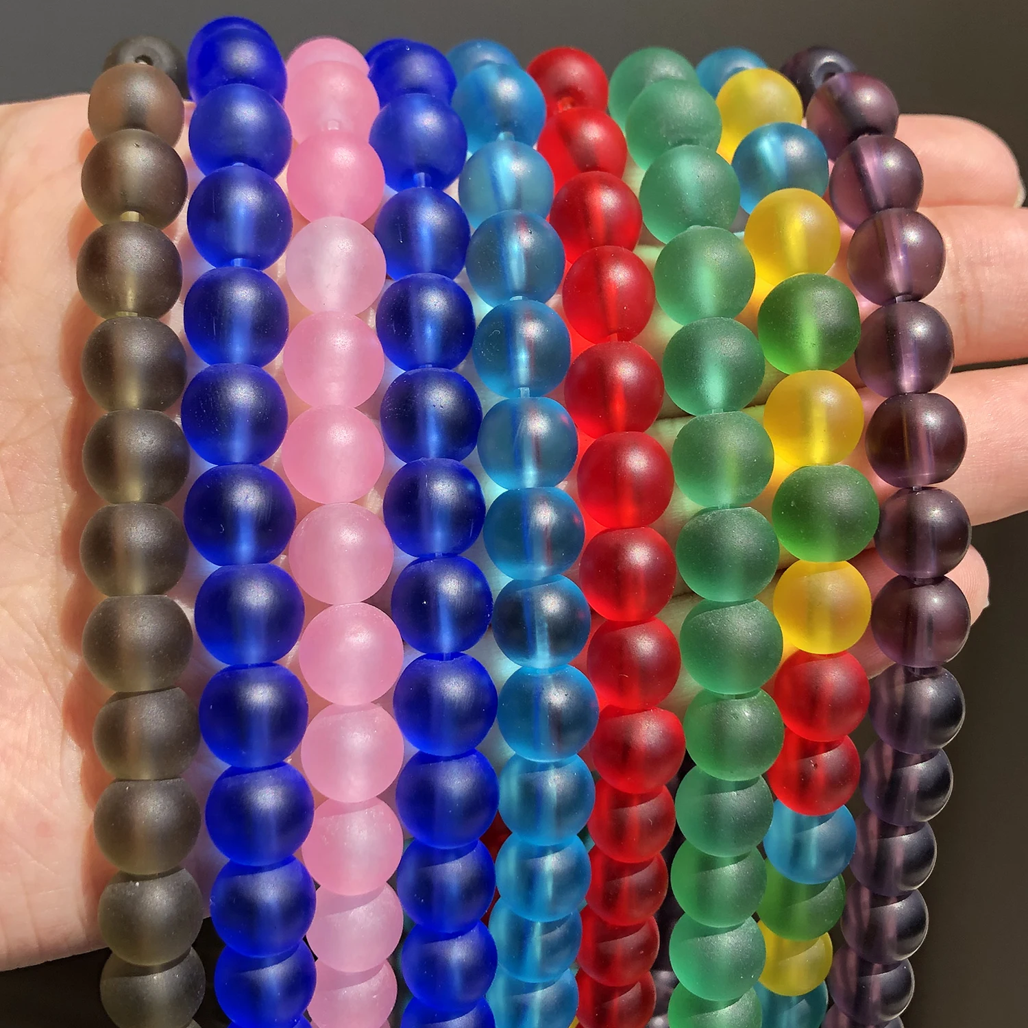 Glass Jewelry Making Accessories Glass Beads 8mm Black Blue White