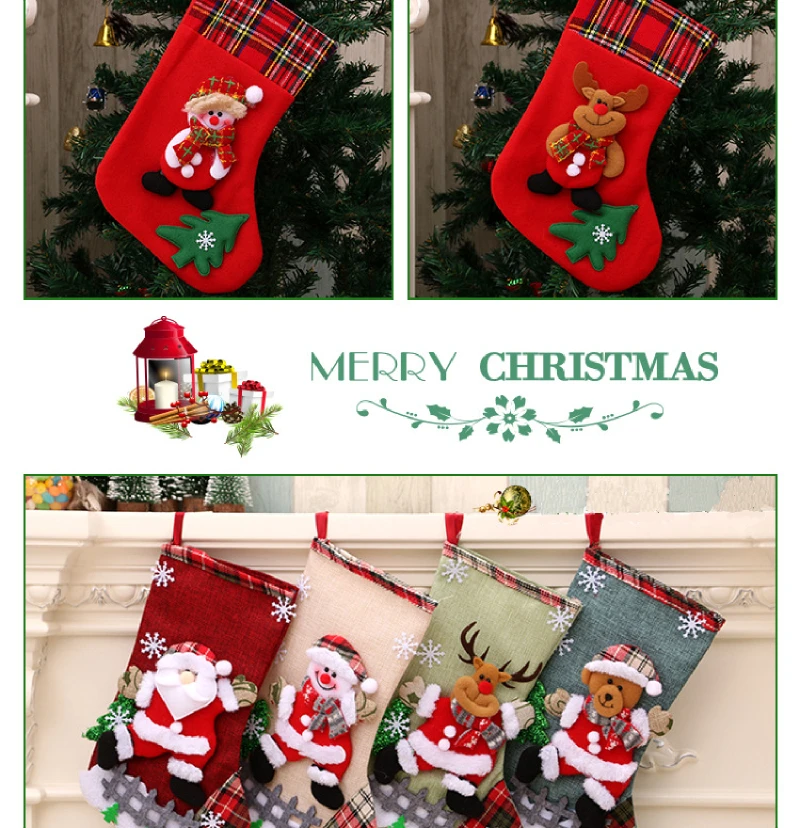 Santa Snowman Pendant Christmas Ornaments New Year Socks Christmas Decorations for Home Merry Christmas Tree Decorations Navidad