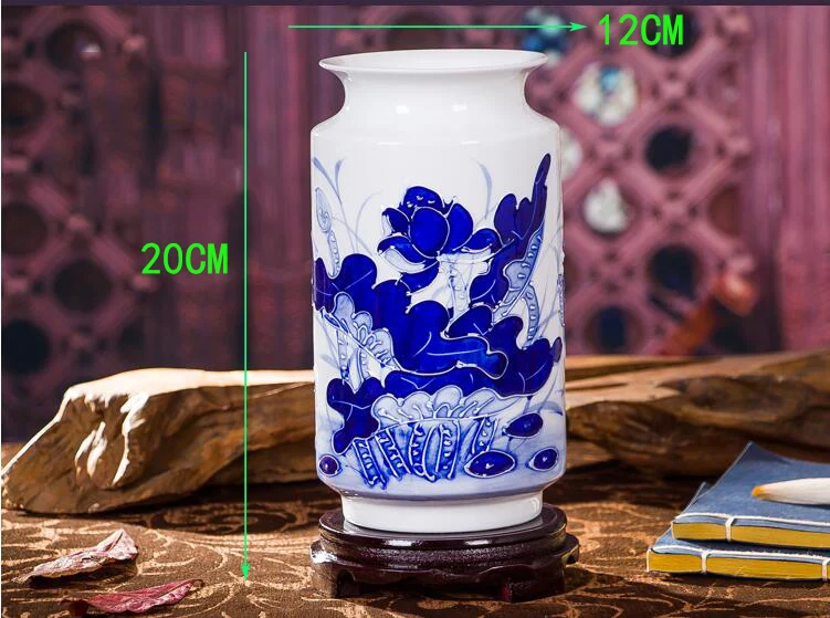 Китайское белое синее фарфоровое ваза+ базовый набор украшений для дома гостиная настольные художественные фигурки офисная мебель для отеля украшения