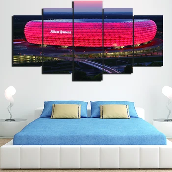 

5 Pieces Bayern Munich Allianz Arena Group HD Printed Painting Canvas Oil Painting Sports Customized Wall Art Decor Living Room