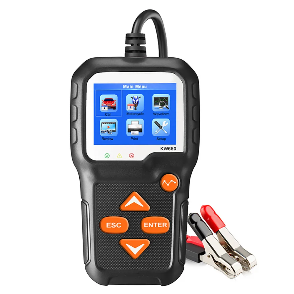 

Car Battery Tester KONNWEI KW650 12V 6V Battery System Analyzer 2000CCA Charging Cranking Test Tools