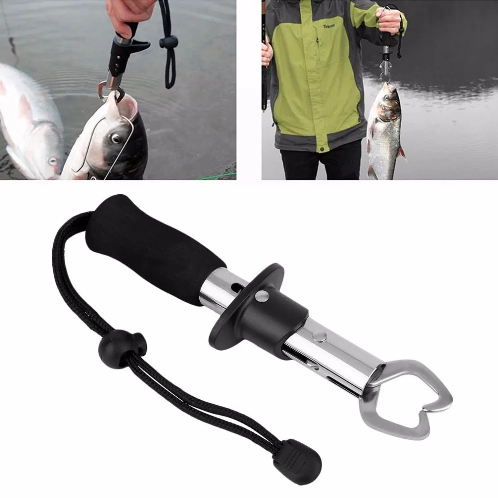 

1Pc Portable Stainless Steel Fishing Gripper Fish Lip Grip Grab Carp Fishing Lip Grip EVA handle Tackle Tools Pesca