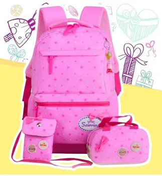 

2020 New Nylon Trendy Men's And Women's Schoolbag Three-piece Star Schoolbag Large Capacity Junior High School Student Backpack