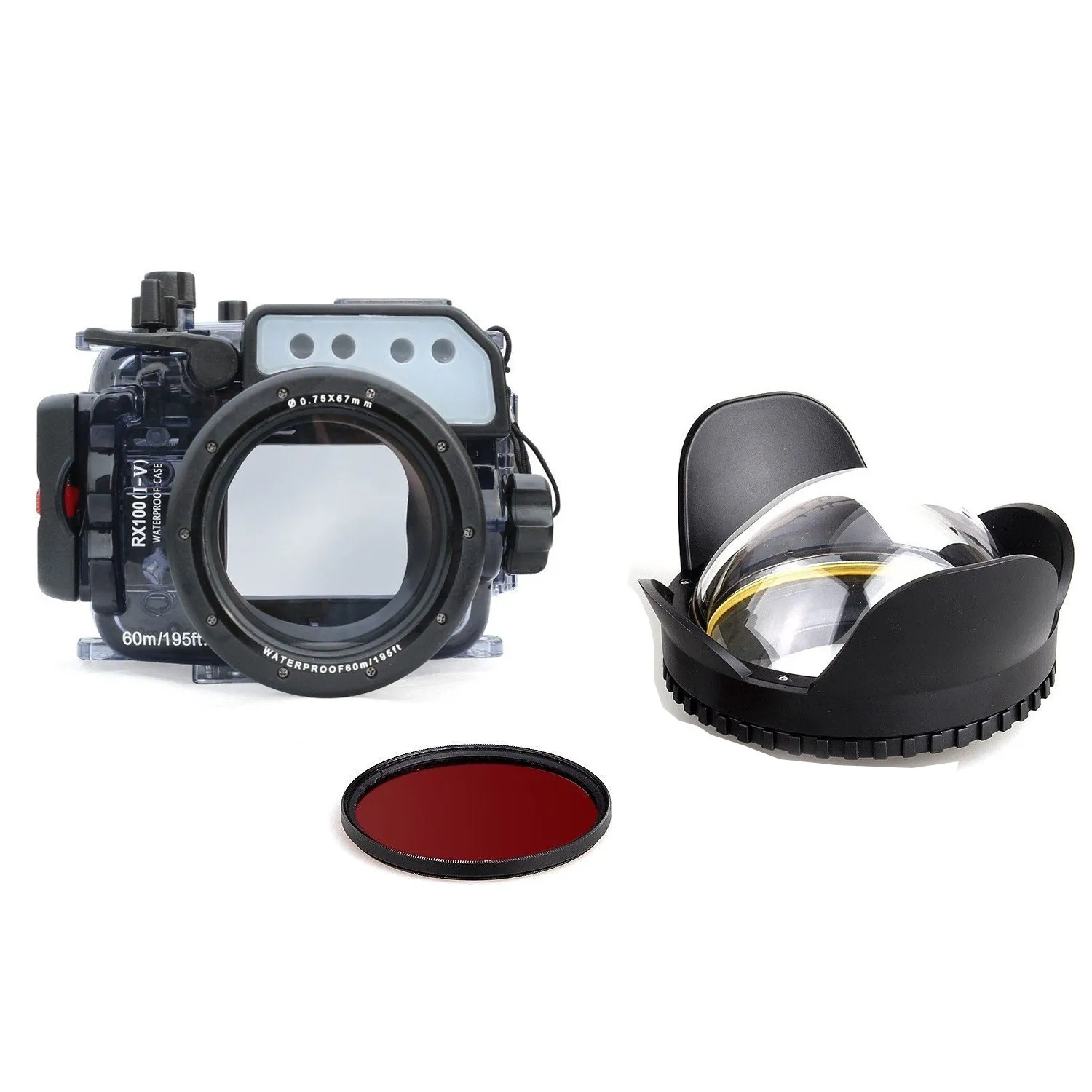  Seafrogs 60m/195ft Underwater Camera Housing for Sony RX100(I-V) with Dome Port