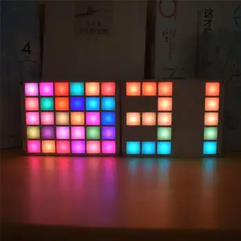 

Multi-function RGB LED Cool Music spectrum Colorful Palette Clock DIY Electronic Kit USB with alarm clock DC5V indoor Decor