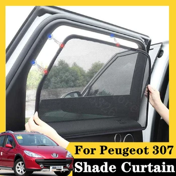 

For Peugeot 307 2014-2020 Sedan 2.0L Automatic Deluxe 5Pcs card type magnetic car curtain sun shade car window shade car styling