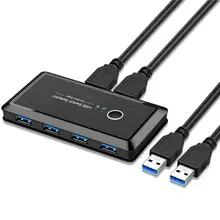 4 usb 2.0 porta de saída computador compartilhamento hub switcher selector para mac chrome os