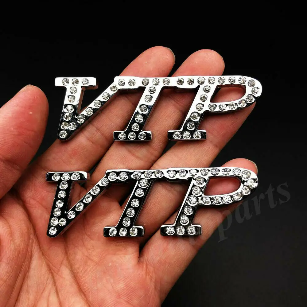 

2pcs Metal Chrome Diamond VIP Luxury JDM JP Car Rear Emblem Badge Decal Sticker