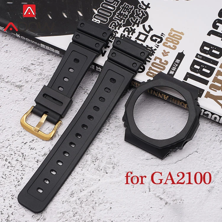 שרף רצועת לוח עבור Casio G SHOCK GA 2100 GA 2110 ספורט עמיד למים החלפת צמיד  שעון להקת מגן מקרה שיפוץ ערכת|Watchbands| - AliExpress
