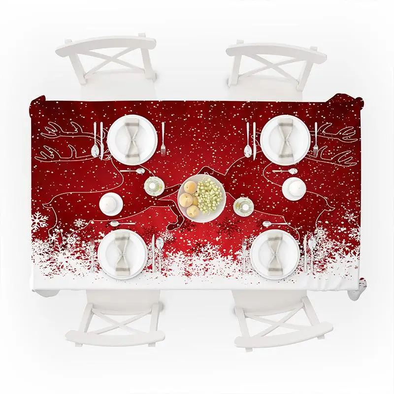 

Polyester Waterproof Table Cloth Christmas Decorative Tablecloth Rectangular Dining Table Cover Obrus Tafelkleed Mantel Mesa