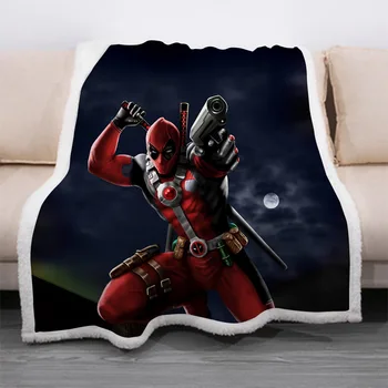 

Deadpool movies pattern 3D Demon Fleece Blanket full printed Wearable Blanket Adults/kids Fleece Blanket drop shippng style-2