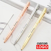 

New Metal Ballpoint Pen Rose Gold Pen Custom Logo Advertising Ballpoint Pen Lettering Engraved Name Advertising Pen