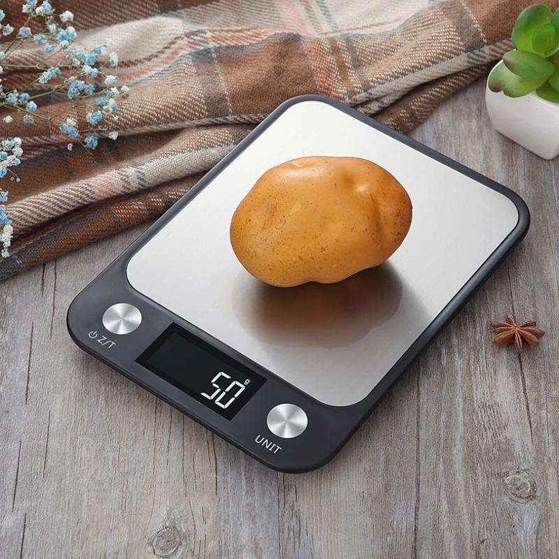10kg/1g Digital Kitchen Scales Lcd Backlight Display Stainless Steel