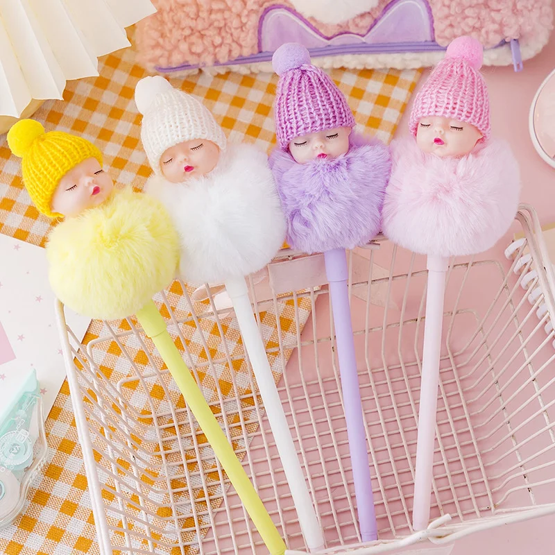 Gel Pen Girl Plush Ball Doll Toy School Officel Supplies Stationery 1 PCS gel pens