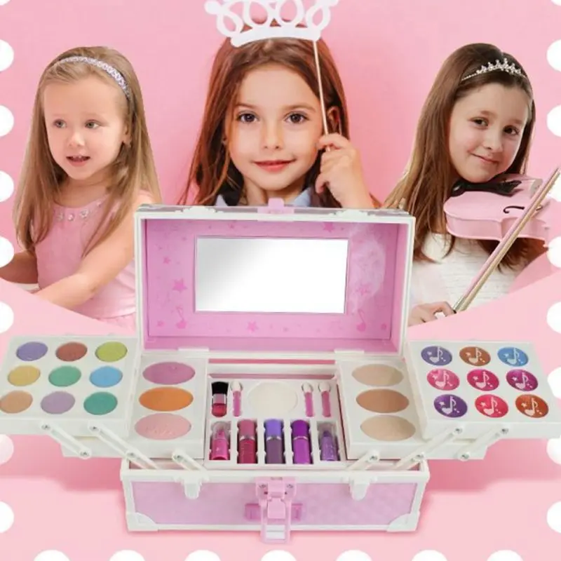 

Princess Makeup Toys Set Non-Toxic Pretend Play with Cosmetic Case Training Toy For Girls Birthday Gift X5XE