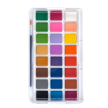 

24 Colors Non Toxic Solid Pigment Artists Graffiti Drawing Supplies With Brush For Students Hobbyists Watercolor Paint Set