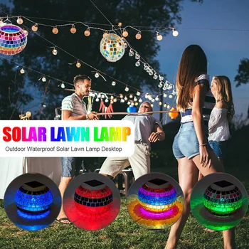 

Solar Lawn Light Decoration Garden Hollow Lawn Lamp Outdoor Pathway Light Waterproof Mosaic Glass Ball Garden Solar Led Light