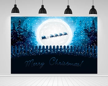 

Scopiso Merry Christmas Photography Backdrop Santa Claus Riding A Reindeer Sleigh Decoration Photographic Background Studio Prop