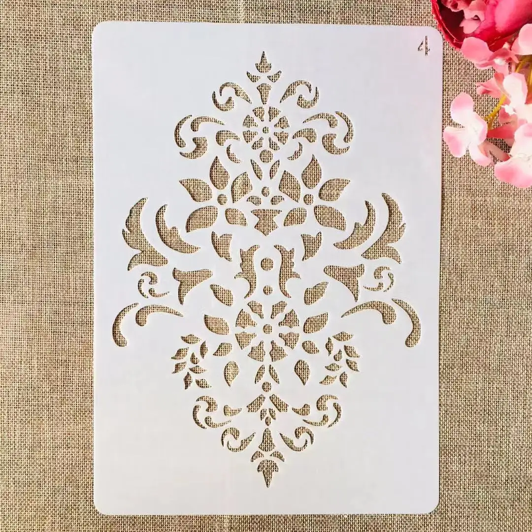 10Pcs/Set A4 29cm Mandala Floral Line Separator DIY Layering Stencils  Painting Scrapbook Coloring Embossing Album