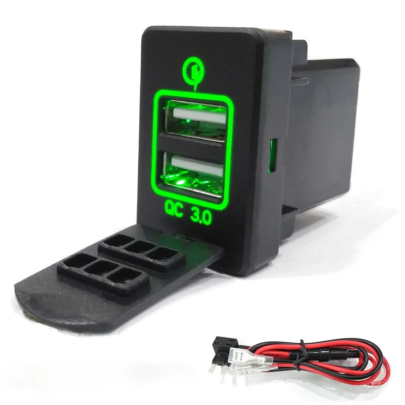QC3.0 Быстрая зарядка 3 0 Автомобильное зарядное устройство с двумя USB-портами для