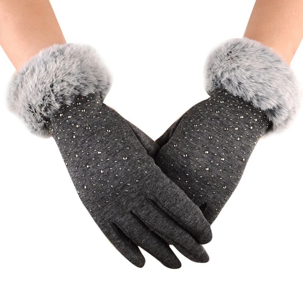 Женские перчатки Модные зимние уличные спортивные теплые перчатки Весна Осень нового размера плюс модные простые элегантные перчатки
