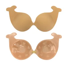 Новинка, клейкие Невидимые бюстгальтеры с дельфинами для женщин, сексуальное женское белье, бесшовный силиконовый бюстгальтер без бретелек с застежкой спереди, бюстгальтер с эффектом пуш-ап