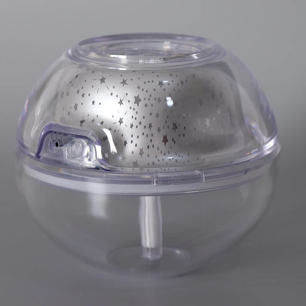 USB Mist Humidifier Projection LED Night Lamp Light Aroma Diffuser - Silver