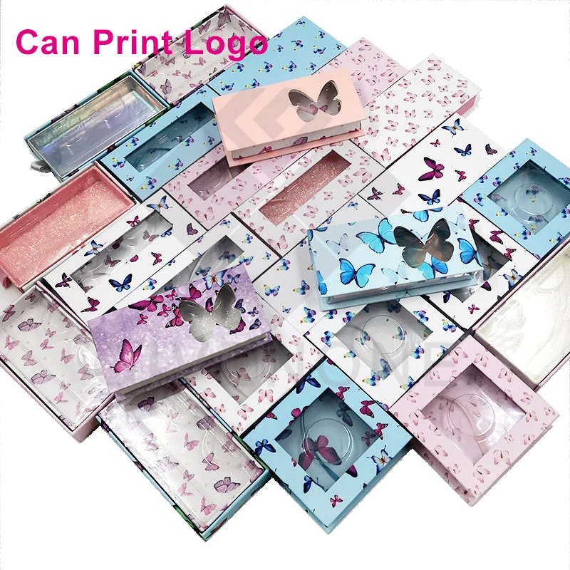 

Wholesale Butterfly False Eyelashes Packaging Box Lash Packaging Boxes Custom Logo Mink Lashes Faux Cils Magnetic Case Bulk
