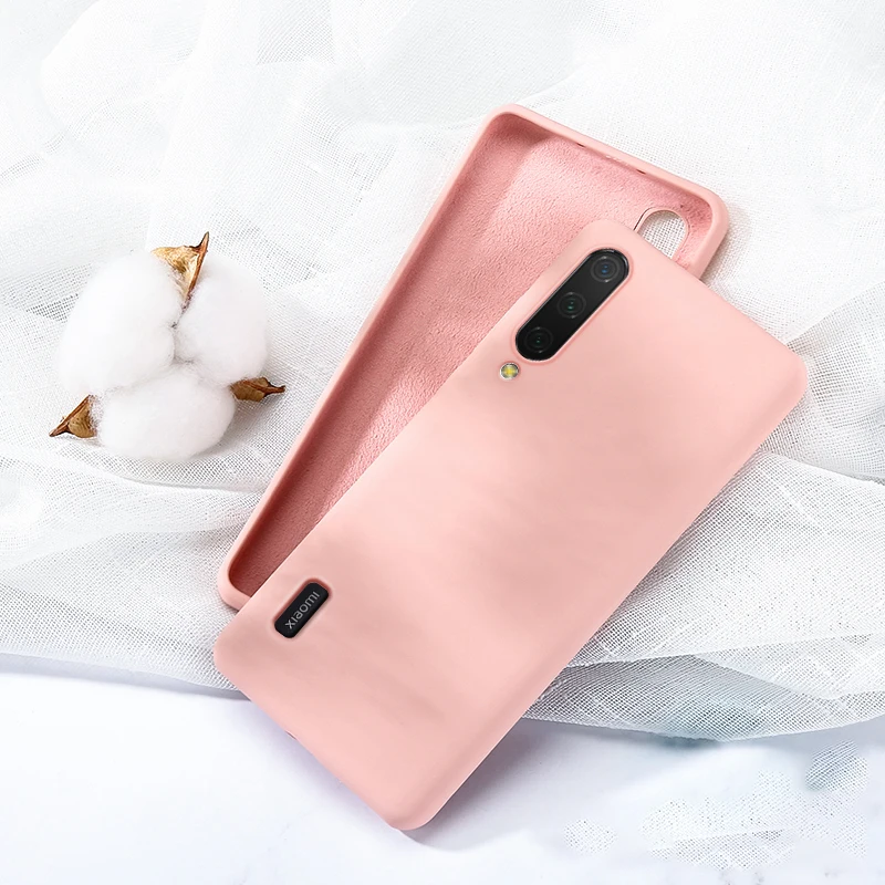 Жидкий силиконовый чехол красный mi Note 7 Pro K20 7A тонкие мягкие чехлы для Xiaomi mi 9 SE 9T mi A3 8 Lite A2 CC9e mi X 3 2s Чехол - Цвет: LPink