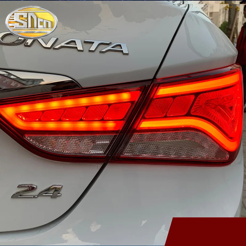 Car LED Tail Light Taillight For Hyundai Sonata YF 2011 - 2014 Rear Fog Lamp + Brake Light + Reverse Light + Dynamic Turn Signal