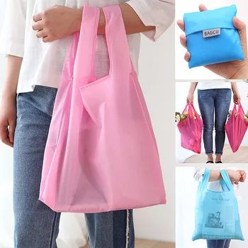 

Recyclable Shopping Bag Environmentally Friendly Reusable Travel Tote Bag Nylon Folding Bag Handbag Printed Book Bag