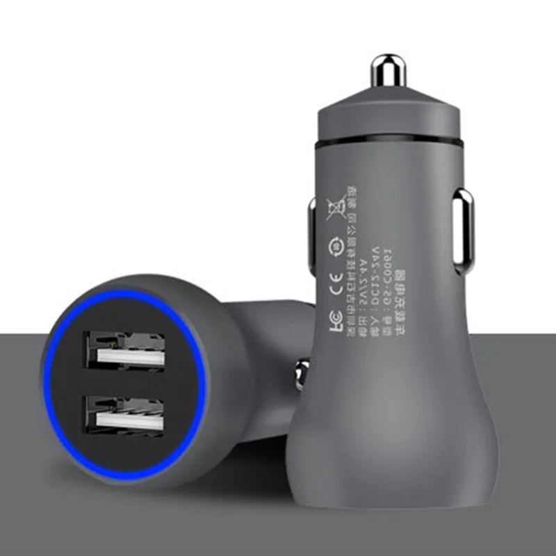 Мини Авто USB зарядные устройства с светодиодный мягкий светильник 5 в 2.4A Быстрая зарядка мобильного телефона/планшета/вождения рекордер/игра машина быстрая зарядка G
