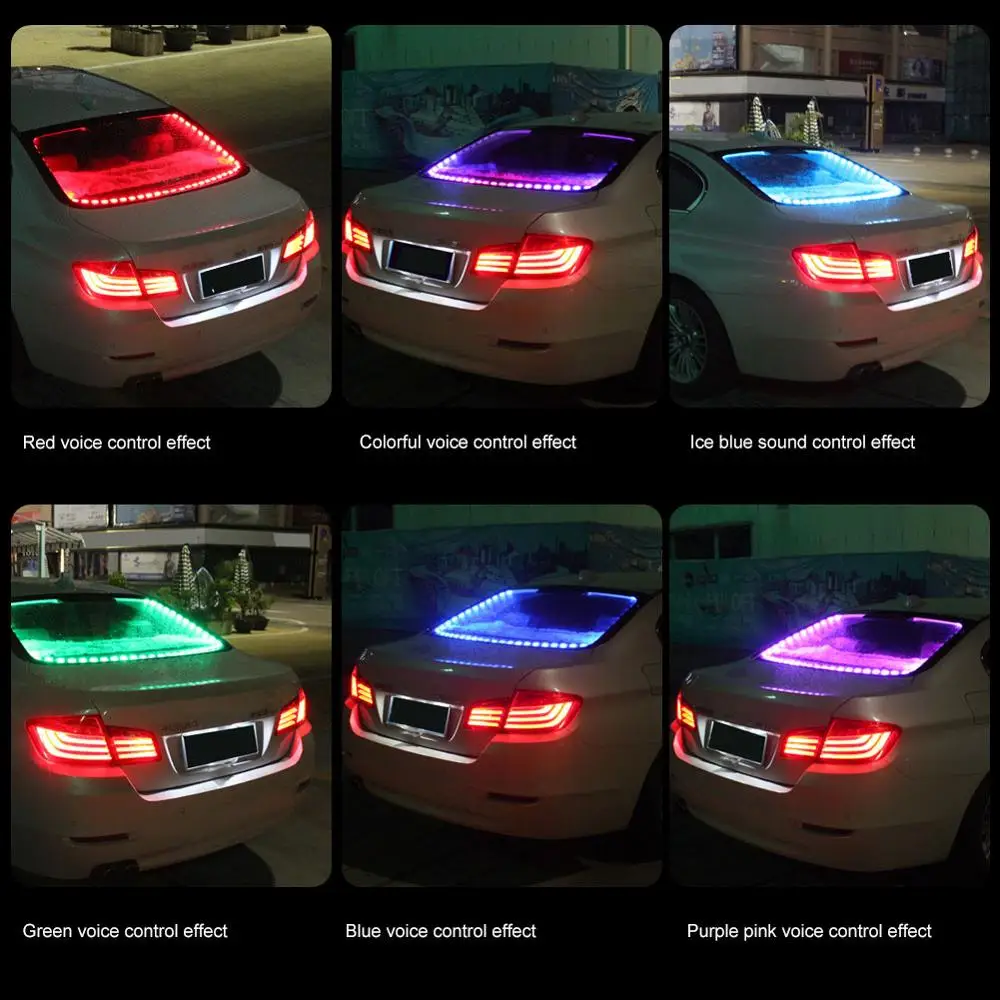 

Car RGB LED Strip Light Remote Control Car Interior Lights Auto Atmosphere Lamps Sound Music Control Decorative Warning Light
