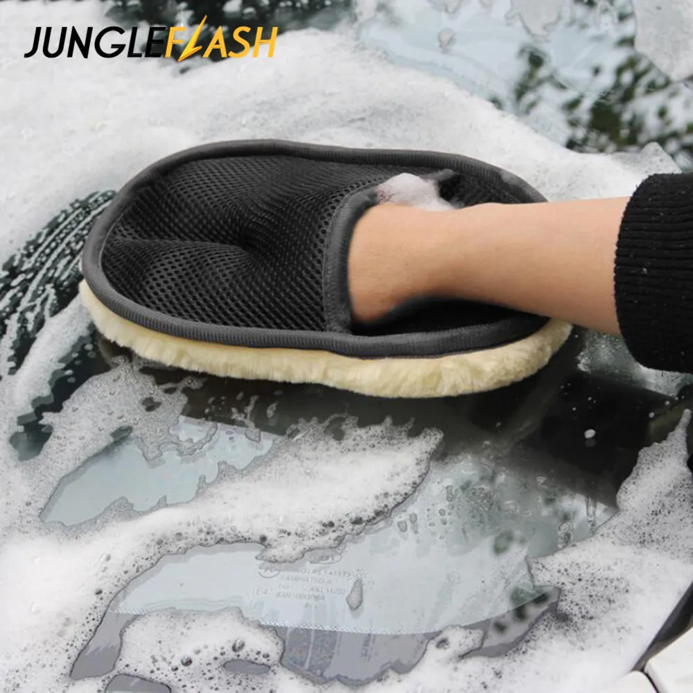 Аксессуары для мойки автомобиля JUNGLEFLASH мягкие шерстяные перчатки уход за