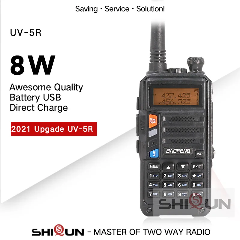 rechargeable walkie talkies 10W Walkie Talkie Long Range Baofeng UV-5R+Plus Radio for Hunting 10 km Upgrade of UV-5R UV-10R Ham Radio 10KM UHF/VHF Tri Bands best 2 way radios Walkie Talkie