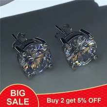 Модные теннисные серьги 9 мм AAAAA Циркон cz серебро 925 пробы обручальные свадебные серьги-гвоздики для женщин и мужчин ювелирные изделия