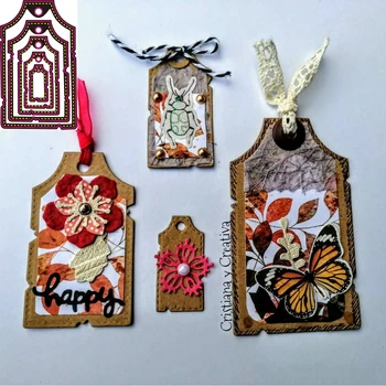 

Craft metal cutting dies cut die mold Round hole label tag Scrapbook paper craft knife mould blade punch stencils dies